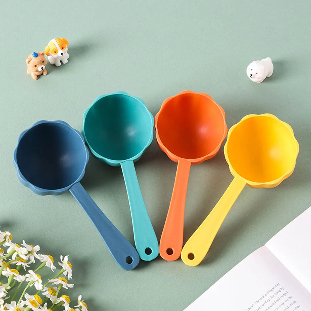 Fancy Round Bottom Pet Food Scoop - For Cat & Dog Food Measuring, Practical Pet Supplies Spoon Tool